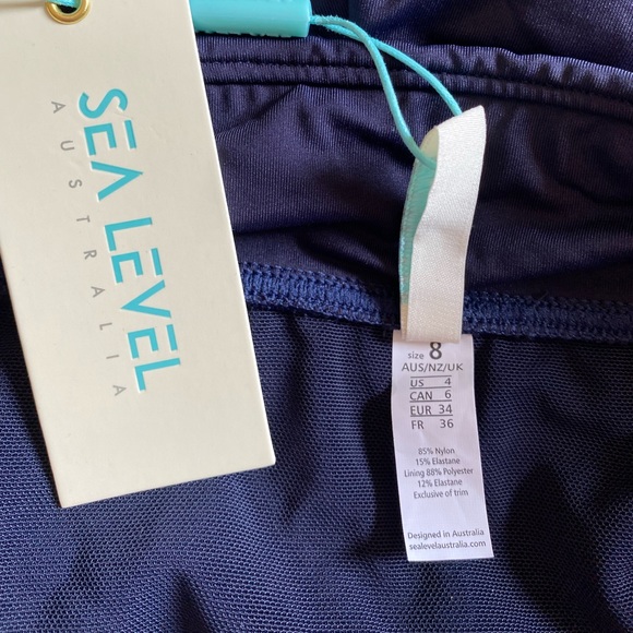 Sea Level Navy Swim Shorts Bottoms Mesh Brief - Picture 7 of 7